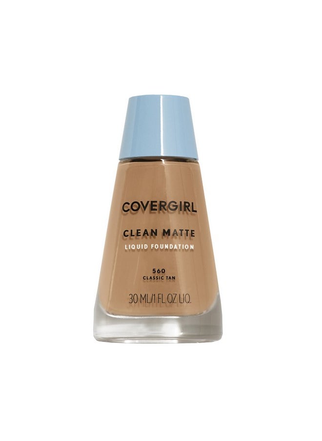 CoverGirl Clean Oil Control Liquid Makeup, Classic Tan (W) 560, 1.0 Ounce Bottle