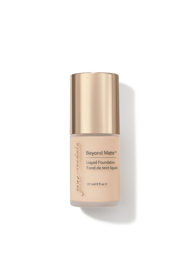 Jane Iredale Beyond Matte 3-in-1 Liquid Foundation, Long-wear, Buildable Coverage, Vegan, Clean, Cruelty Free, Semi Matte Finish, M2