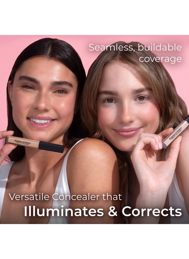 MCoBeauty Brighten & Perfect Cream Concealer, 2 Light Natural, Brightening Coverage for Flawless Complexion, Vegan, Cruelty Free Cosmetics