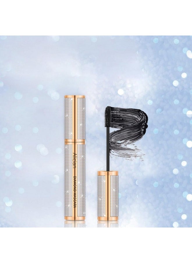 Alician Diamond Mascara, Waterproof Long Curling Extension Eyelashes, Long-Lasting, Thick Thickening, Smudge-proof and Lengthening Voluminous Eyelashes