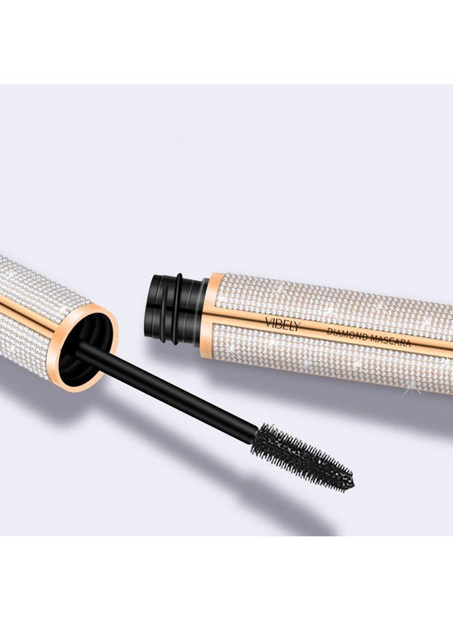 Alician Diamond Mascara, Waterproof Long Curling Extension Eyelashes, Long-Lasting, Thick Thickening, Smudge-proof and Lengthening Voluminous Eyelashes