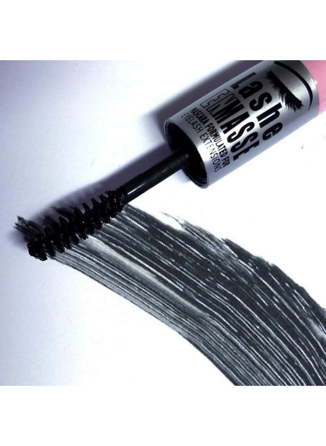 GladGirl Lashe EnMasse Mascara for Eyelash Extensions, Oil Free Mascara with Dual-Brush Wand, Made in the USA, Vegan Mascara and Hypoallergenic
