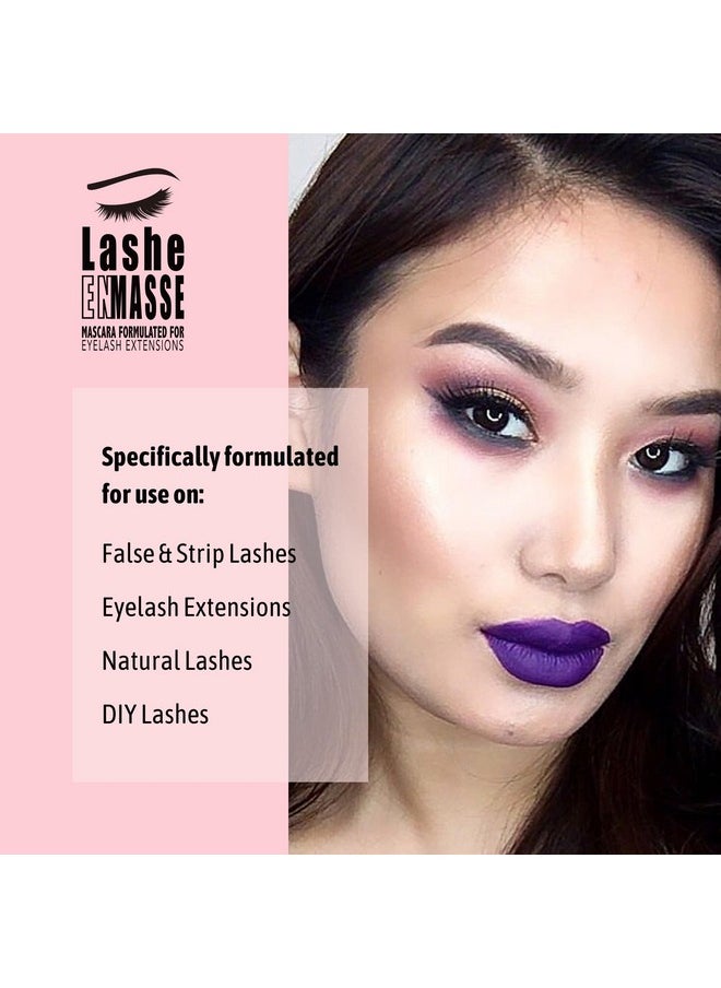 GladGirl Lashe EnMasse Mascara for Eyelash Extensions, Oil Free Mascara with Dual-Brush Wand, Made in the USA, Vegan Mascara and Hypoallergenic