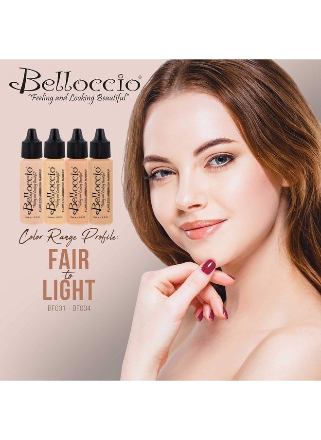 Belloccio's Professional Cosmetic Airbrush Makeup Foundation 1/2oz Bottle: Blanc- Light with Yellow Undertones
