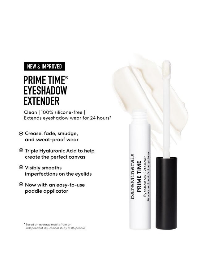 bareMinerals Prime Time Eyeshadow Extender, Primes + Smooths Eyelids For Eyeshadow Application, 24-Hour Wear, Crease-Proof, Waterproof, Vegan
