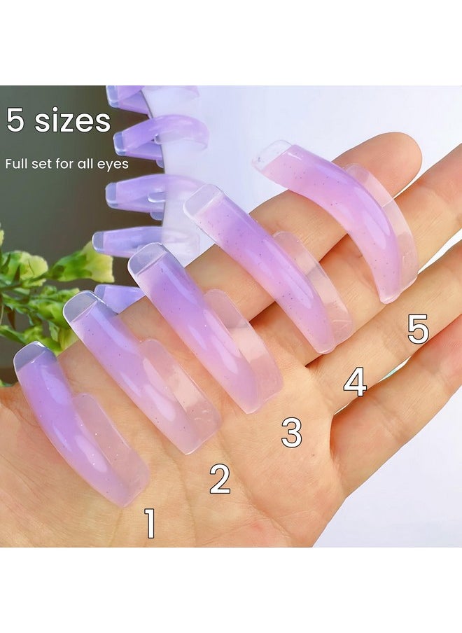 Silicone Lash Lift Shields Japanese Cat Eye Pad 5 Size Jelly Lifting Shield Lifts Eyelash J Curl Lami Lamination Roller Korean Natural Perming Rod Elastic Silicon Pads for Lift and Tint Easy To Perm