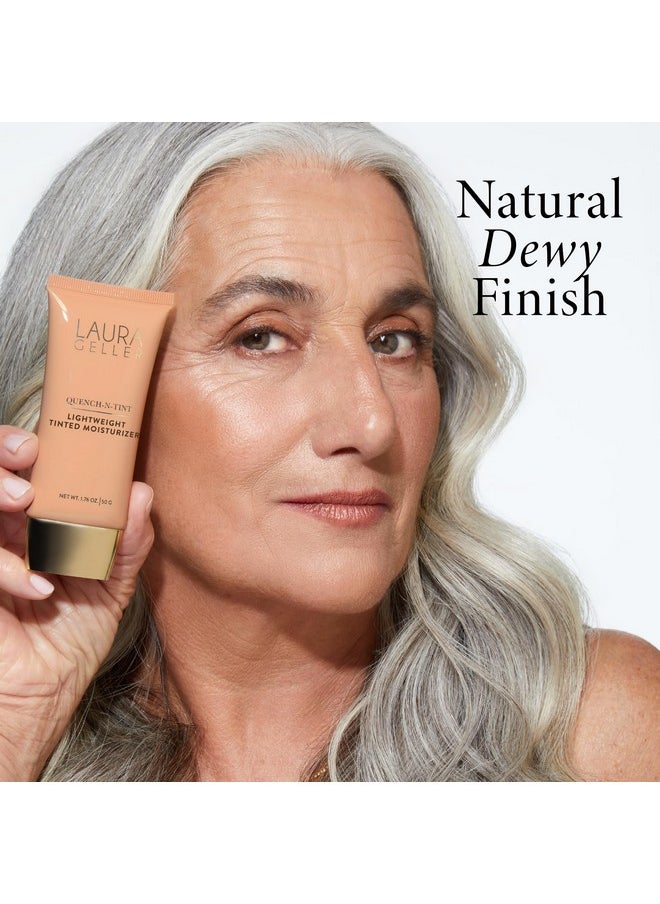 LAURA GELLER NEW YORK Quench-n-Tint Hydrating Foundation - Light/Medium - Sheer to Light Buildable Coverage - Natural Glow Finish - Lightweight Formula with Hyaluronic Acid