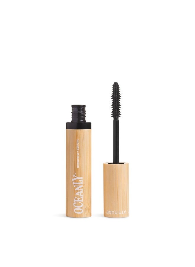 ATTITUDE Oceanly Serum Infused Mascara, EWG Verified, Eye Lash Serum, Length + Volume, Vegan Beauty and Makeup, Black, 0.24 Oz