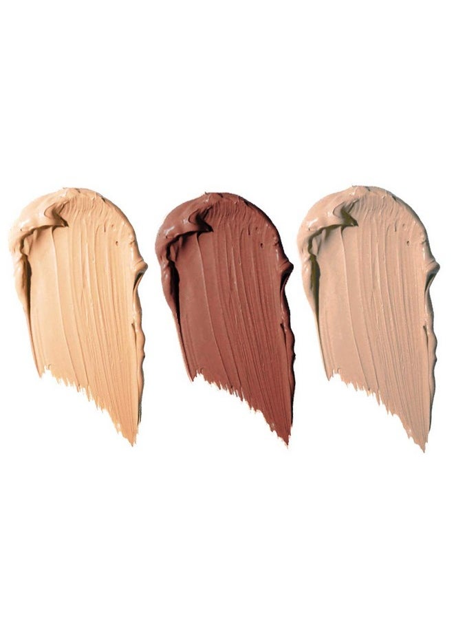 Full Coverage Concealer Palette, Waterproof Concealer Cream, 3 Colors + Brush, by Dermaflage