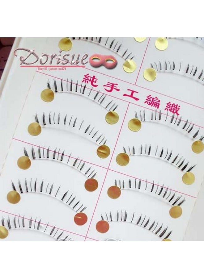 Dorisue Bottom lashes Natural Lower lashes Bottom eyelashes Black or Brown Eyelashes natural look face lashes set 10 Pairs lashes pack