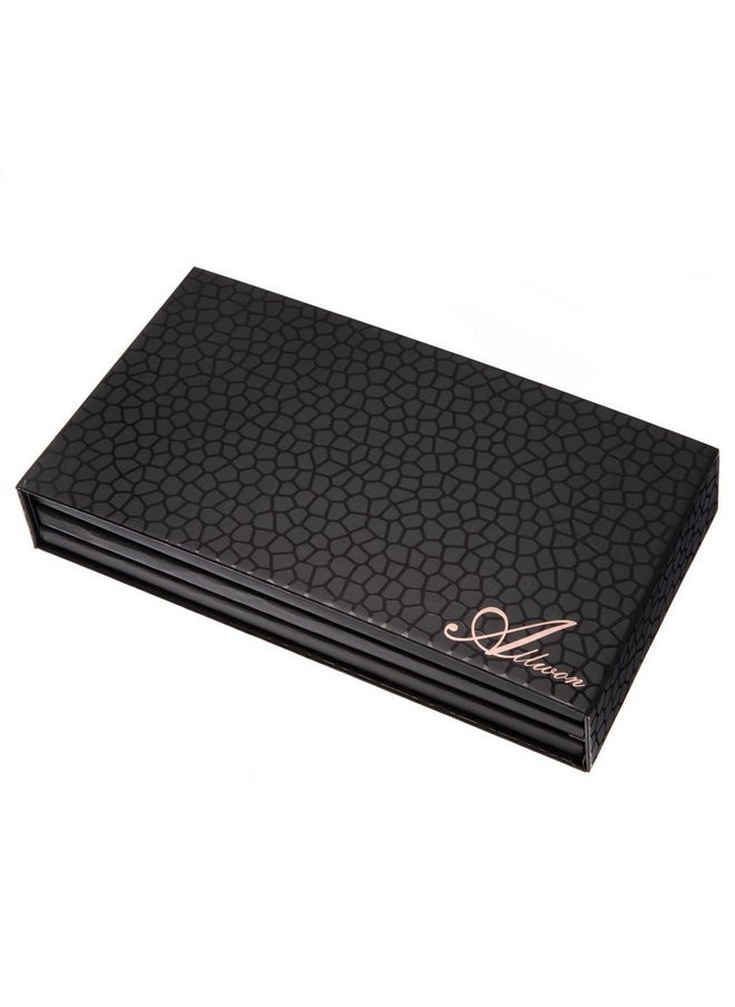 Allwon 3-Layer Rotation Magnetic Palette 3 in1 Empty Makeup Palette Storage Box for Eyeshadow Lipstick Blush Powder (Black)