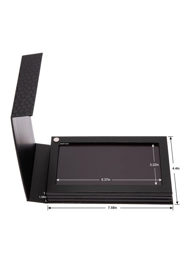 Allwon 3-Layer Rotation Magnetic Palette 3 in1 Empty Makeup Palette Storage Box for Eyeshadow Lipstick Blush Powder (Black)