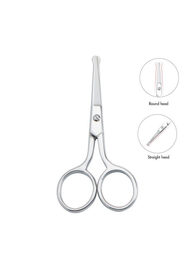 LIVINGO Premium Manicure Rounded Tip Scissors Multi-purpose Stainless Steel Cuticle Pedicure Beauty Grooming Kit for Nail, Eyebrow, Eyelash, Dry Skin, Nose Hair 3.5 inch