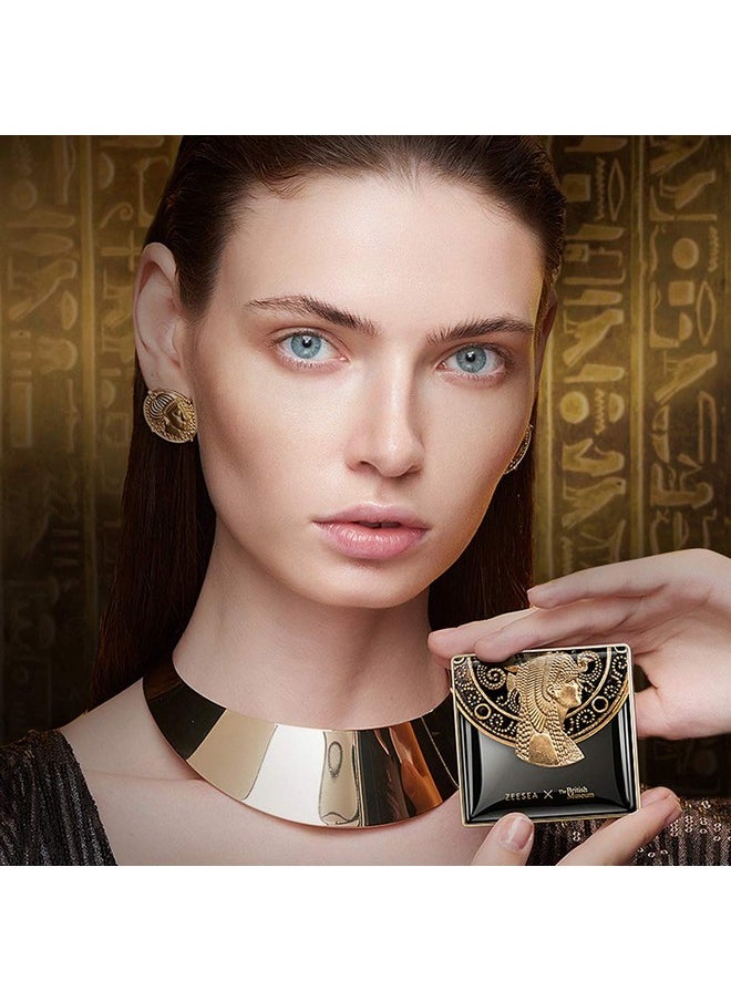 ZEESEA Pressed Powder The British Museum Egypt Series Long Lasting Oil Control Facial Finishing Brighten Setting Powder Multi-use Foundation (#01 Ivory White)