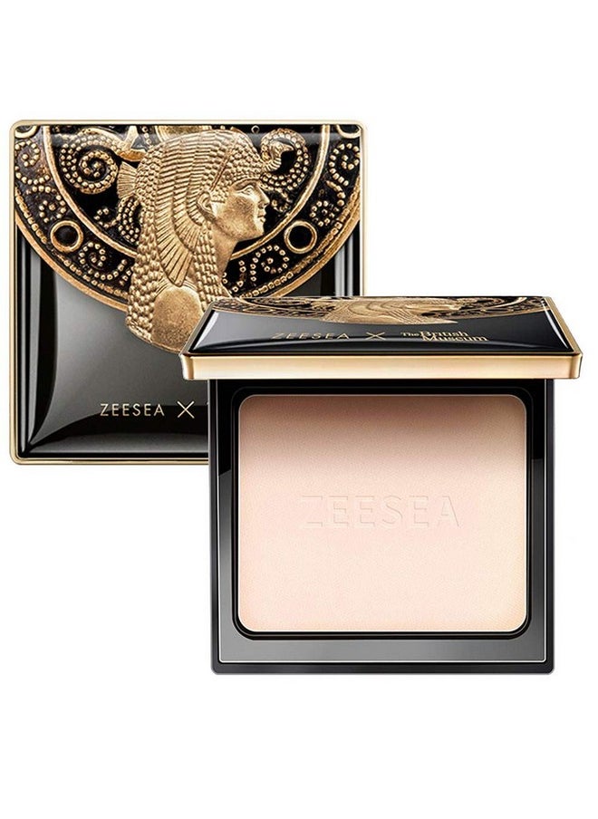 ZEESEA Pressed Powder The British Museum Egypt Series Long Lasting Oil Control Facial Finishing Brighten Setting Powder Multi-use Foundation (#01 Ivory White)