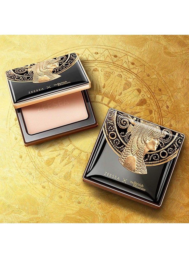 ZEESEA Pressed Powder The British Museum Egypt Series Long Lasting Oil Control Facial Finishing Brighten Setting Powder Multi-use Foundation (#01 Ivory White)