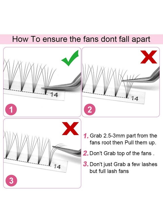 Premade Fans Eyelash Extensions 5D-D-0.10-15 Short Stem Premade Volume Eyelash Extensions 3D 5D 7D Volume Lash Extensions 9 to 20 mm Pre made Lash Fans C D Curl .07 .10(5D-D-0.10,15mm)