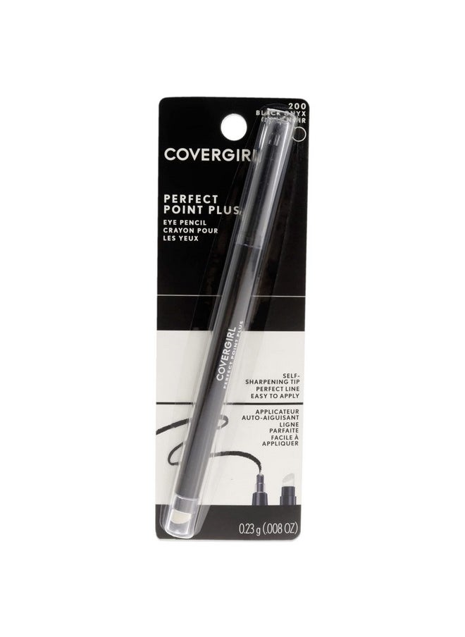 CoverGirl Perfect Point Plus Eyeliner Pencil, Black Onyx, Long-Lasting, Versatile Black Eyeliner, Soft Smudging Tip, No Sharpening Needed, Pack of 1