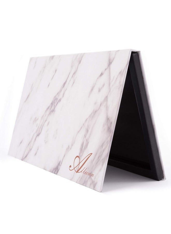 Allwon Magnetic Palette Marble Empty Makeup Palette with Mirror for Eyeshadow Lipstick Blush Powder (White)