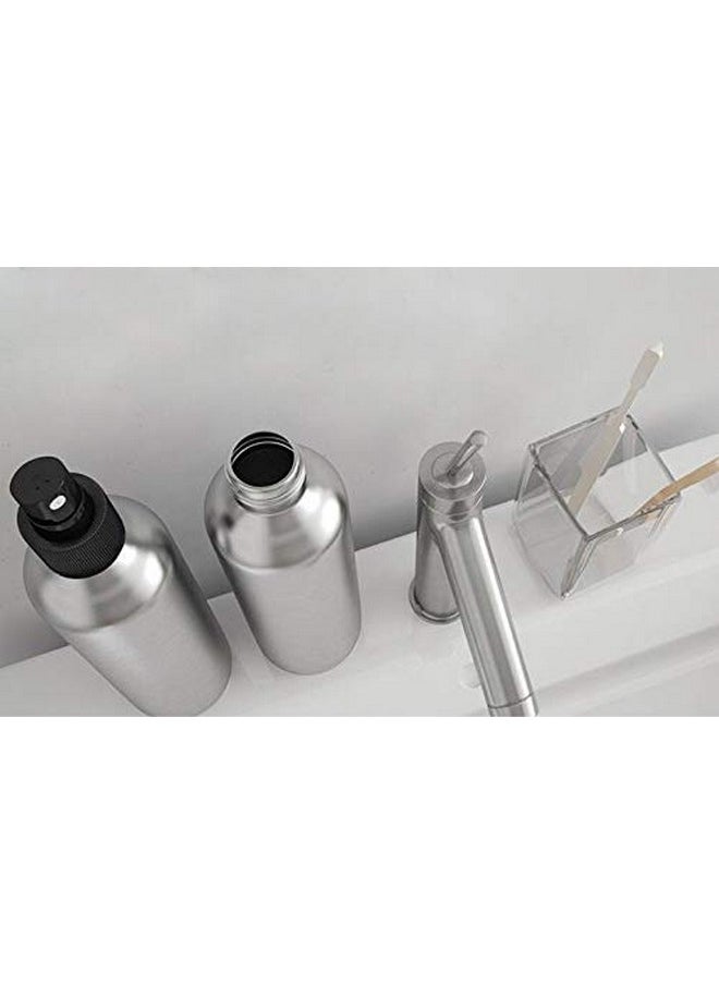 SYBL 3 Pcs Aluminum Water Bottles Fine Mist Spray Bottle with Black Pump Sprayer Empty Sample Atomizer Containers for Essential Oils Perfume Aromatherapy Makeup Water size 30ml/1oz