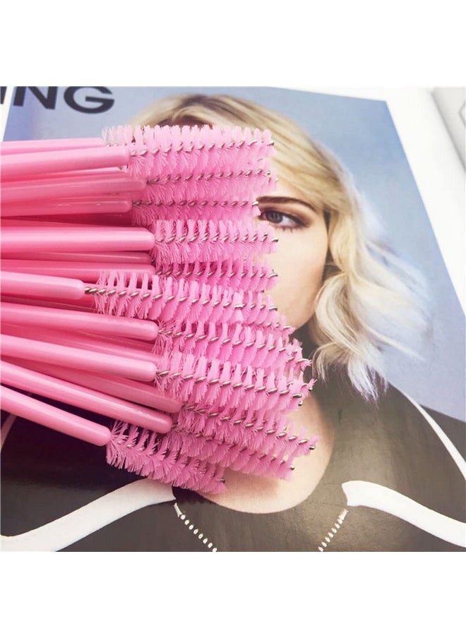 Eyelash Spoolie Brushes 200PCS Mascara Wands Eyebrow Brush Cleaner Applicator Makeup-Tools false Eyelashes Extension (200PCS PINK BRUSHES)