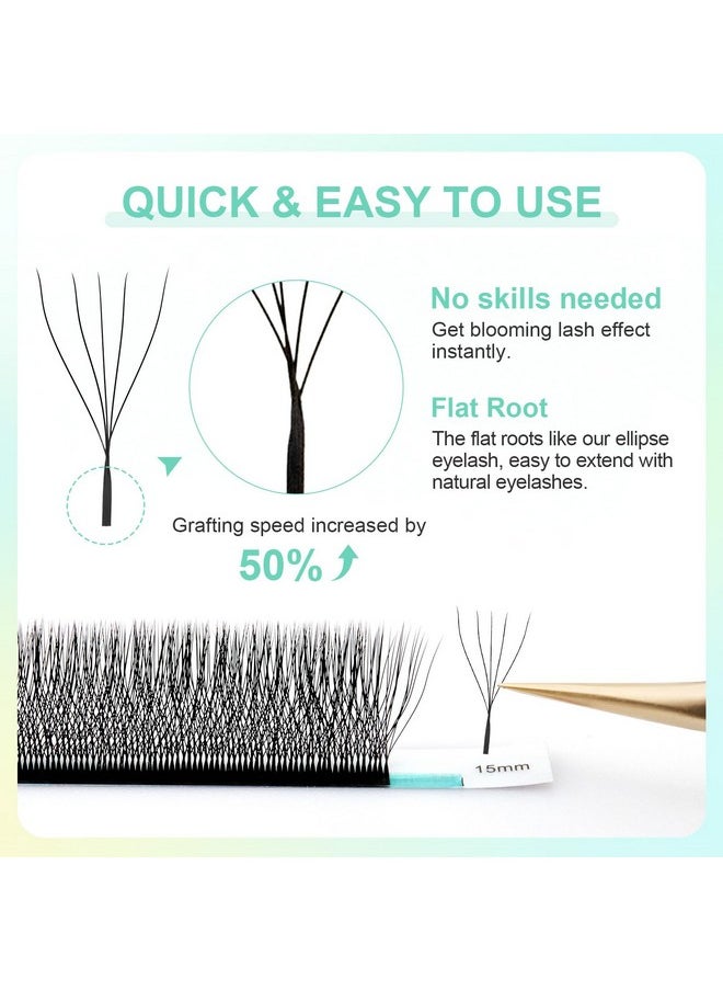NAGARAKU 5D W Shape Eyelash Extension Supplies Natural Soft Volume 0.07mm D curl 8-15mm Mix Premade Fans Faux Mink Matte Black Cluster Easy Fanning False Lashes