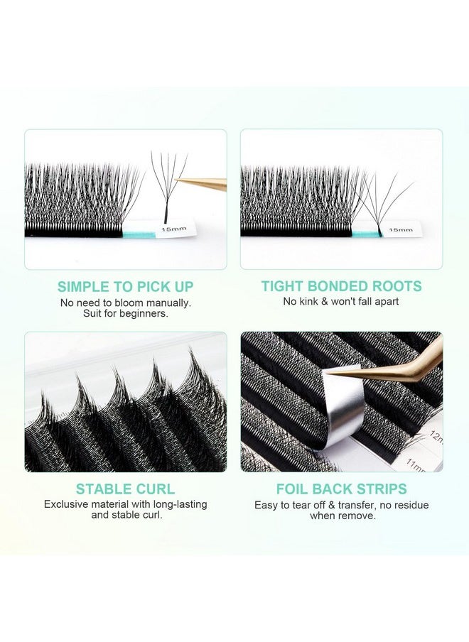 NAGARAKU 5D W Shape Eyelash Extension Supplies Natural Soft Volume 0.07mm D curl 8-15mm Mix Premade Fans Faux Mink Matte Black Cluster Easy Fanning False Lashes
