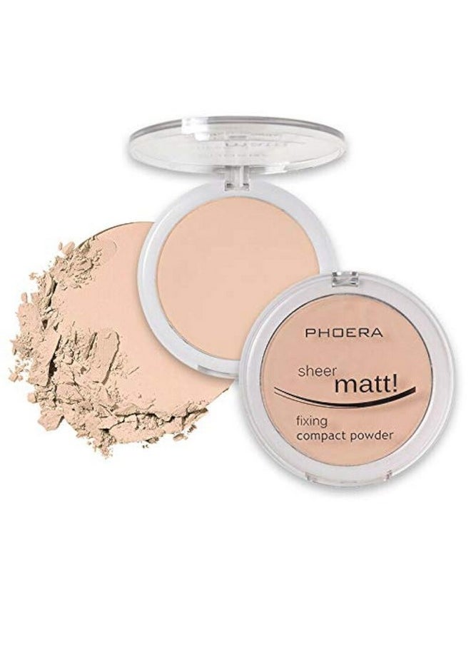 AQUAPURITY - PHOERA Sheer Matte Fixing Powder Makeup Base Fixer Setting Powder Foundation Fixing Compact Pressed Powder Long Lasting Make Up Fixer Skin Vitamin E Beauty Blender (202 Natural Beige…)