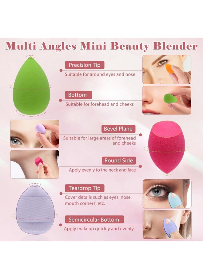 AHIER 50 Pcs Mini Makeup Sponge Set Include 40 Pcs Mini Beauty Blender & 10 Pcs Finger Powder Puff, Random Colored Small Beauty Blender Makeup Sponges Facial Makeup Tools for Foundation Concealer