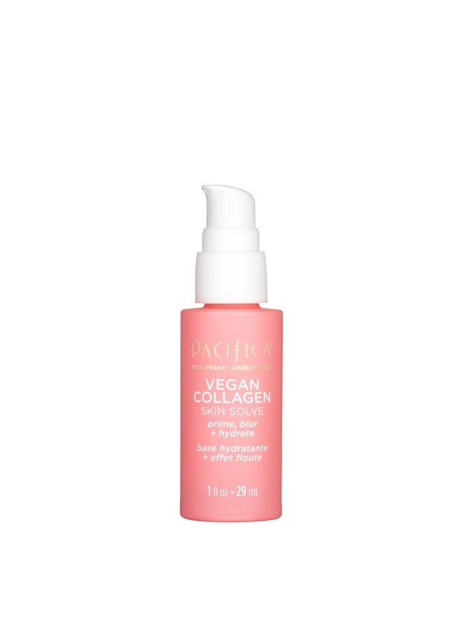 Pacifica Makeup Primer - Vegan Collagen Skin Solve 3-in-1 Primer with Hyaluronic Acid, Amino Acids & Caffeine for Hydrated, Smooth Skin, Vegan & Cruelty-Free, 1 oz