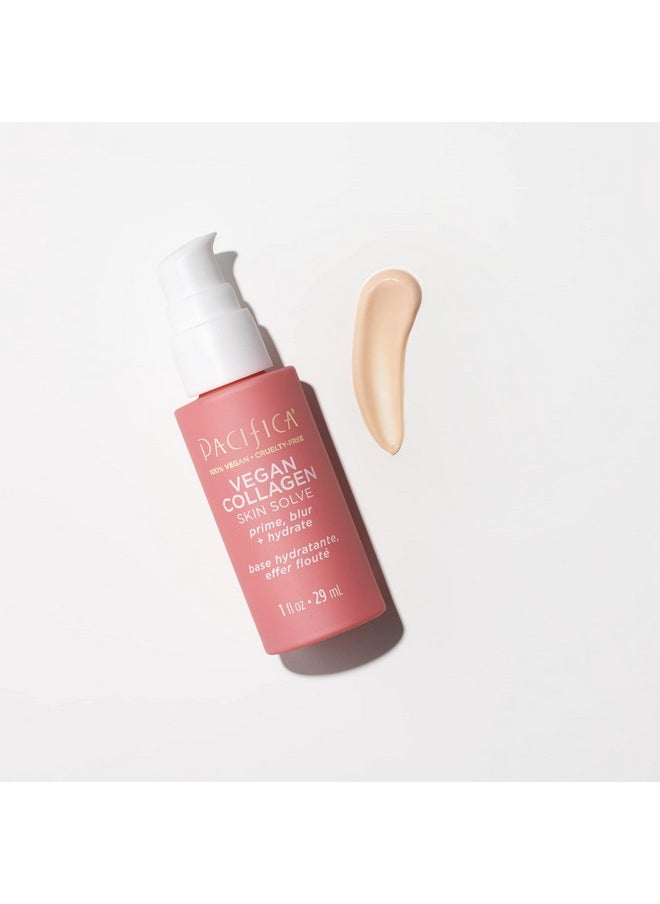 Pacifica Makeup Primer - Vegan Collagen Skin Solve 3-in-1 Primer with Hyaluronic Acid, Amino Acids & Caffeine for Hydrated, Smooth Skin, Vegan & Cruelty-Free, 1 oz