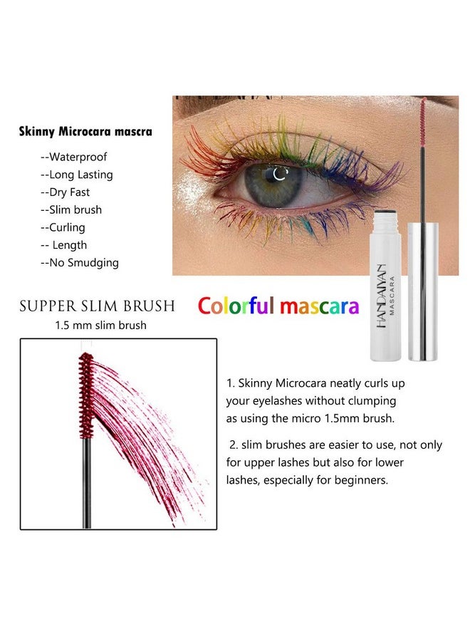 GL-Turelifes 12 Color Mascara Colorful Fiber Mascara Charming Longlasting Mascara, Thick & Long Eyelash Waterproof and Smudge-proof Eyes Makeup (Yellow)