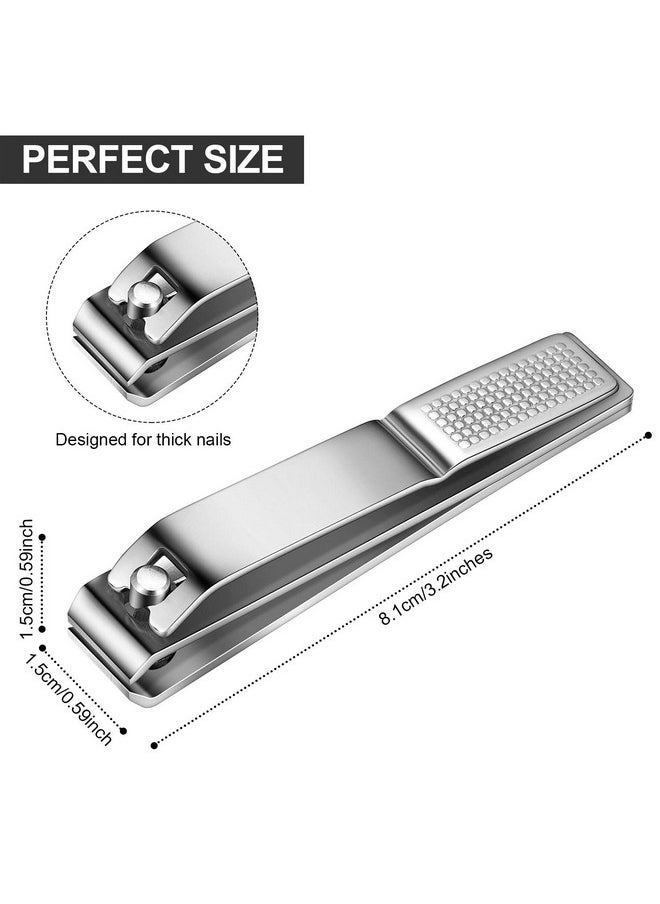 Mudder 6 Pieces Large Toenails Clippers Straight Edge Toenails Clippers Stainless Steel Nails Cutters for Men Women Thick Nails(Silver)