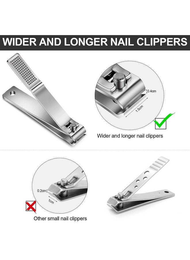 Mudder 6 Pieces Large Toenails Clippers Straight Edge Toenails Clippers Stainless Steel Nails Cutters for Men Women Thick Nails(Silver)