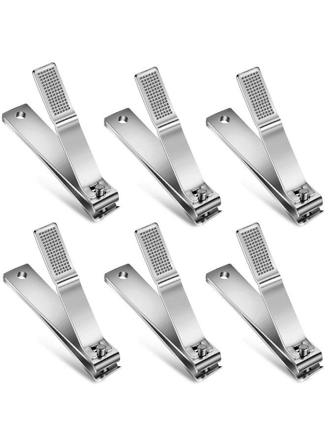Mudder 6 Pieces Large Toenails Clippers Straight Edge Toenails Clippers Stainless Steel Nails Cutters for Men Women Thick Nails(Silver)