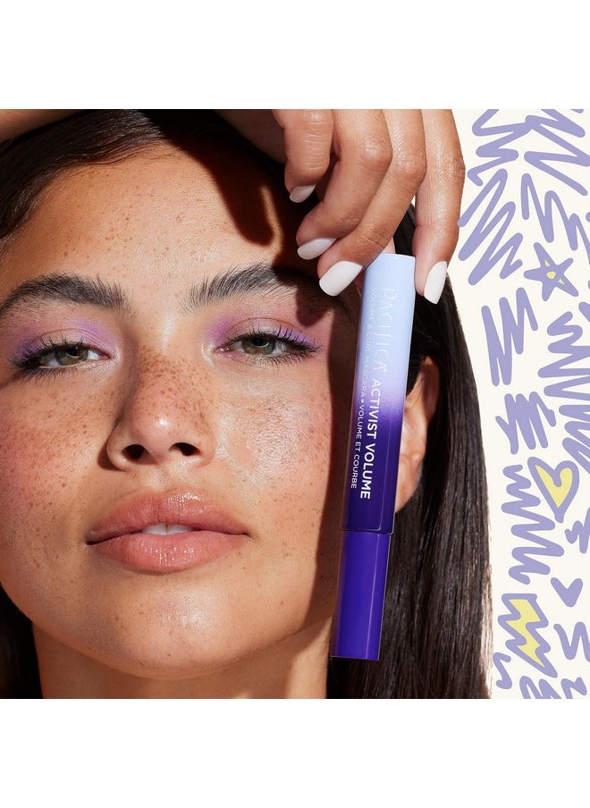Pacifica Beauty | Activist Curling Mascara | Black | Volume and Length | Vegan Brush | Glass Tube | Clean Eye Makeup | Plant-Fibers | Microplastic + Nylon 6 Free | Vegan, Talc-Free, Cruelty-Free
