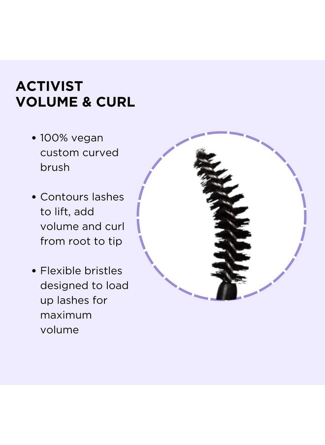 Pacifica Beauty | Activist Curling Mascara | Black | Volume and Length | Vegan Brush | Glass Tube | Clean Eye Makeup | Plant-Fibers | Microplastic + Nylon 6 Free | Vegan, Talc-Free, Cruelty-Free