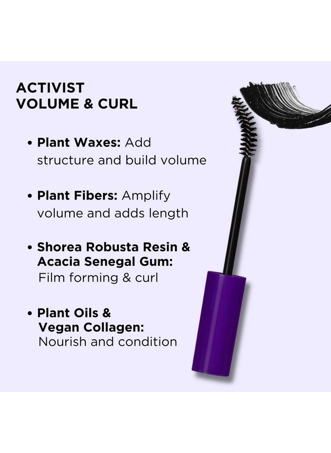 Pacifica Beauty | Activist Curling Mascara | Black | Volume and Length | Vegan Brush | Glass Tube | Clean Eye Makeup | Plant-Fibers | Microplastic + Nylon 6 Free | Vegan, Talc-Free, Cruelty-Free
