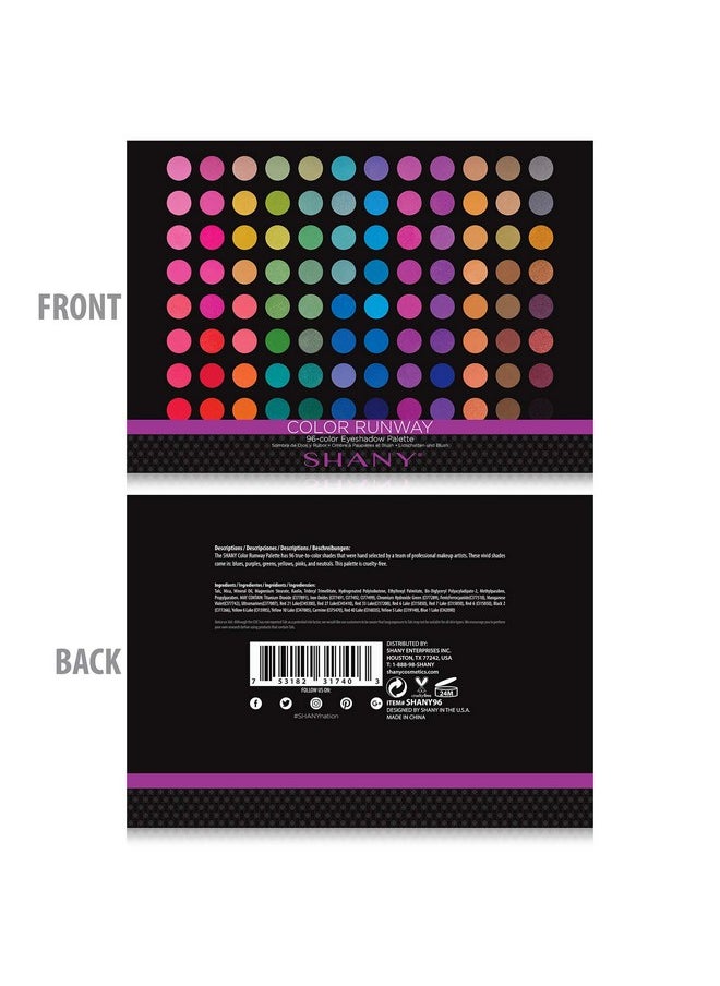 SHANY 96 COLOR RUNWAY Eyeshadow Palette - Highly Pigmented Blendable Natural and Matte Eye shadow Colors Professional Makeup Eye shadow Palette