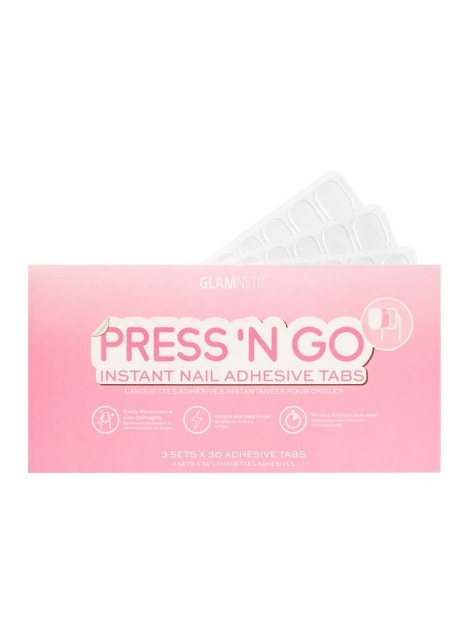 Glamnetic Press 'n Go Instant Nail Adhesive Tabs | Short Term Wear, Easily Removable & Less Damaging, Customized Fit | 90 Tabs