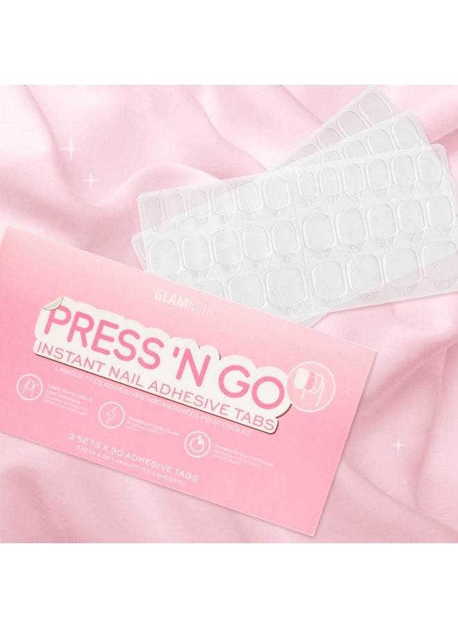 Glamnetic Press 'n Go Instant Nail Adhesive Tabs | Short Term Wear, Easily Removable & Less Damaging, Customized Fit | 90 Tabs