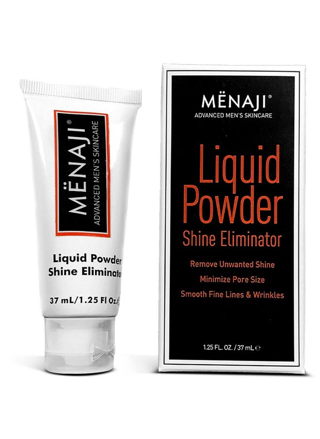 MËNAJI Liquid Powder Shine Eliminator- Moisturizer & Lightweight Liquid Primer Powder for Men - Undetectable Full Coverage - Men's Cosmetics- Natural Looking Makeup- Mens Makeup- Transparent - 1.25 Oz