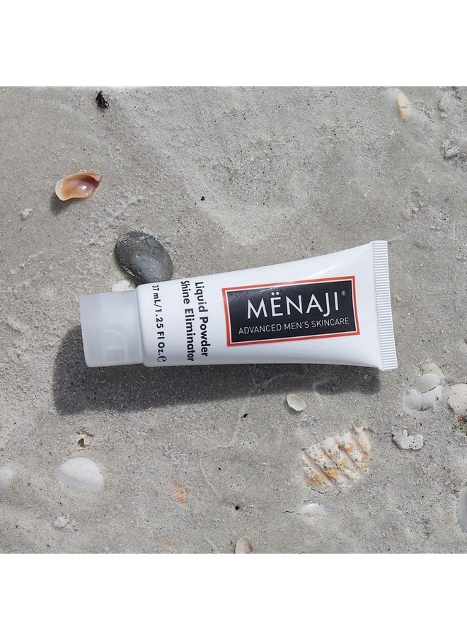 MËNAJI Liquid Powder Shine Eliminator- Moisturizer & Lightweight Liquid Primer Powder for Men - Undetectable Full Coverage - Men's Cosmetics- Natural Looking Makeup- Mens Makeup- Transparent - 1.25 Oz