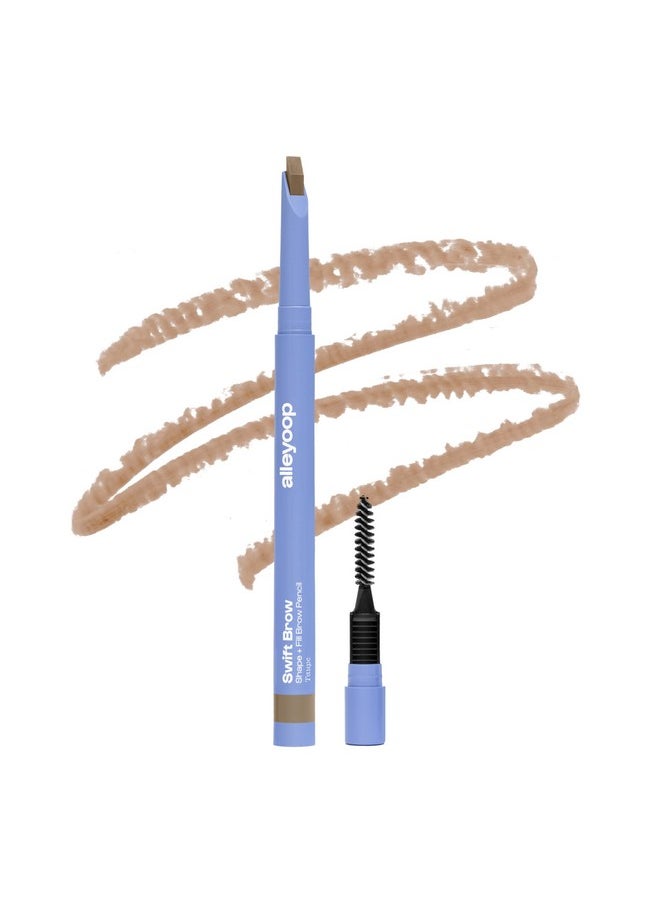 ALLEYOOP Swift Brow All-In-One Brow Definition with Built-In Sharpener & Spoolie Brush - Taupe - Water & Smudge-Resistant Eyebrow Definer Pencil with Natural Matte Finish - Vegan & Cruelty-Free