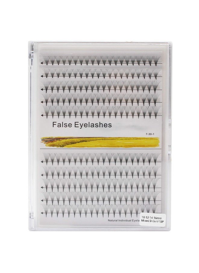 Dedila -200Pcs Grafting Mixed 8-10-12-14mm/10-12-14-16mm/12-13-15-16mm /12-14-16mm/14-15-16mm Individual False Eyelashes Long Stem Cluster Natural Long Premade Fans Volume Eye Lashes (10-12-14-16mm)