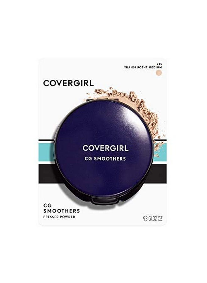 COVERGIRL Smoothers Pressed Powder, Translucent Medium 715, 0.32 Ounce (Packaging May Vary) Powder Makeup with Chamomile