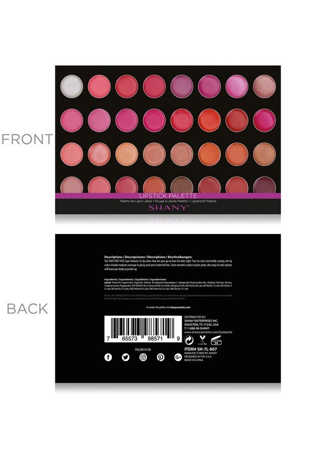 SHANY The Masterpiece 32 Color Lipstick Lip Gloss Sheer Lip Palette - THAT FIRST KISS