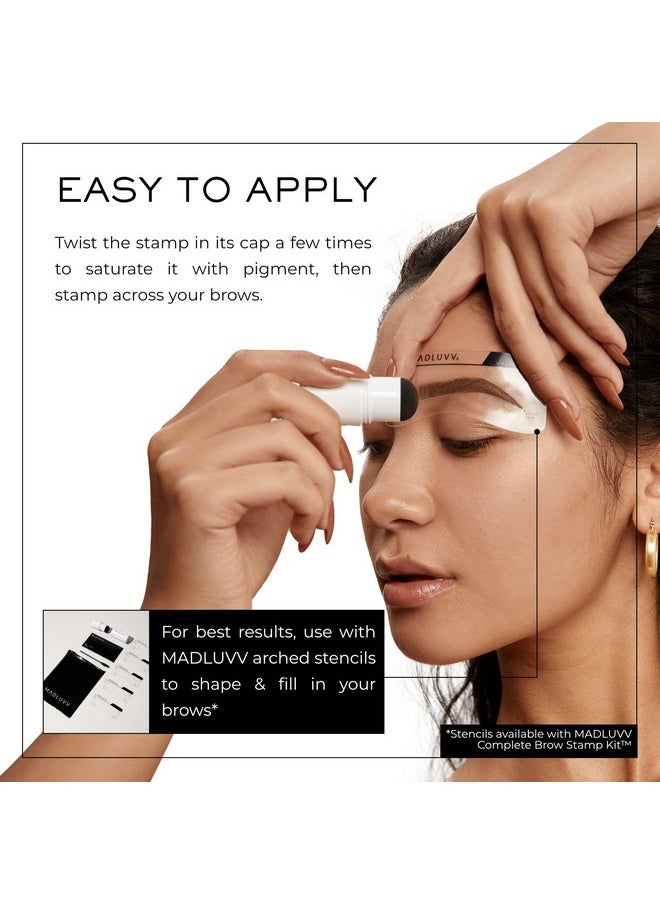 MADLUVV Brow Stamp Refill* - Color Stamp for Brows & Root Touch Up for Women & Men, Instantly Conceal Hair Loss, Grey Hair, Thinning Hair with Stain-Proof/Smudge-Proof Powder Formula (Soft Brown)
