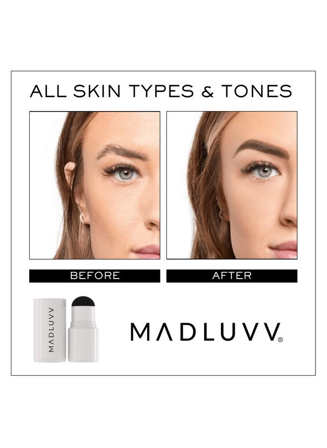 MADLUVV Brow Stamp Refill* - Color Stamp for Brows & Root Touch Up for Women & Men, Instantly Conceal Hair Loss, Grey Hair, Thinning Hair with Stain-Proof/Smudge-Proof Powder Formula (Soft Brown)