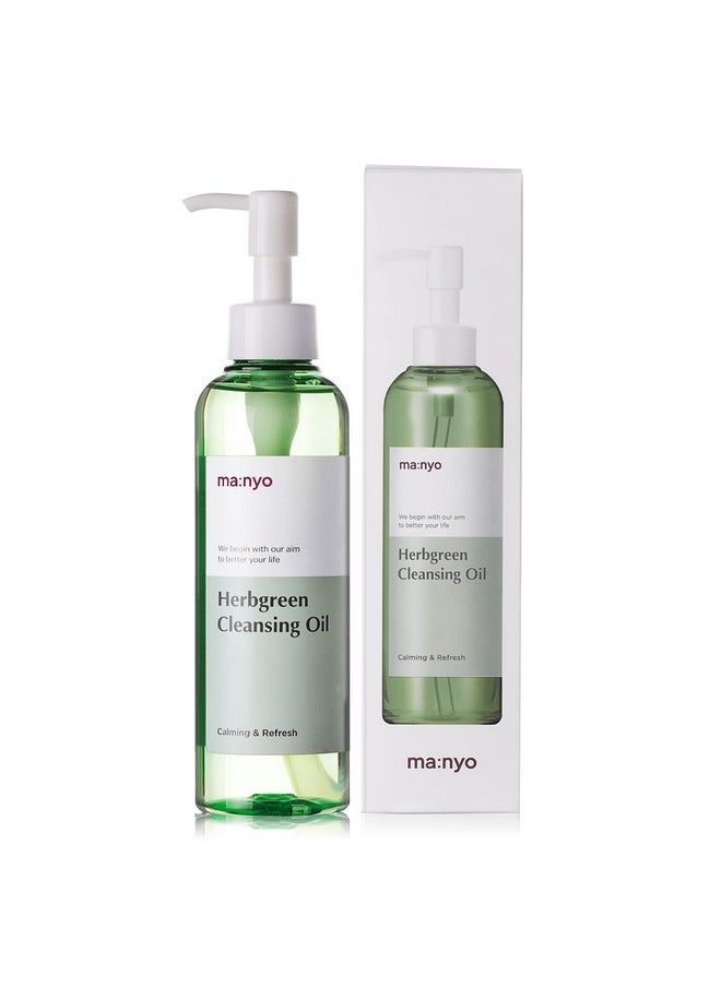 ma:nyo Herb Green Cleansing Oil 6.7 fl oz (200ml) Korean Facial Cleanser, Daily Makeup Remover for Women, Effective Cleansing Without Clogging Pores, with Artemisa, Tea Tree